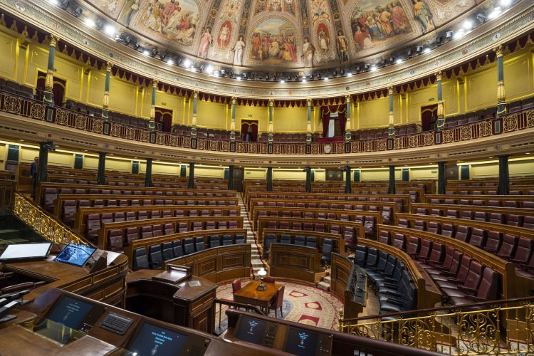 Angel Navarrete 10/03/2020 Madrid, Comunidad de Madrid El Congreso de los Diputados vacio por la crisis del coronavirus. Ortega Smith, de Vox, esta infectado