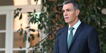 MADRID, 08/09/2025.- El presidente del Gobierno, Pedro Sánchez, durante su comparecencia este lunes en el Palacio de la Moncloa para anunciar una serie de medidas contra Israel ante el "genocidio" en Gaza. EFE/Moncloa/Borja Puig de la Bellacasa -SOLO USO EDITORIAL/SOLO DISPONIBLE PARA ILUSTRAR LA NOTICIA QUE ACOMPAÑA (CRÉDITO OBLIGATORIO)-