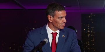 El presidente del Gobierno, Pedro Sánchez, en su discurso  durante la iniciativa "He for she" de ONU Mujeres

REMITIDA / HANDOUT por MONCLOA
Fotografía remitida a medios de comunicación exclusivamente para ilustrar la noticia a la que hace referencia la imagen, y citando la procedencia de la imagen en la firma
24/9/2025