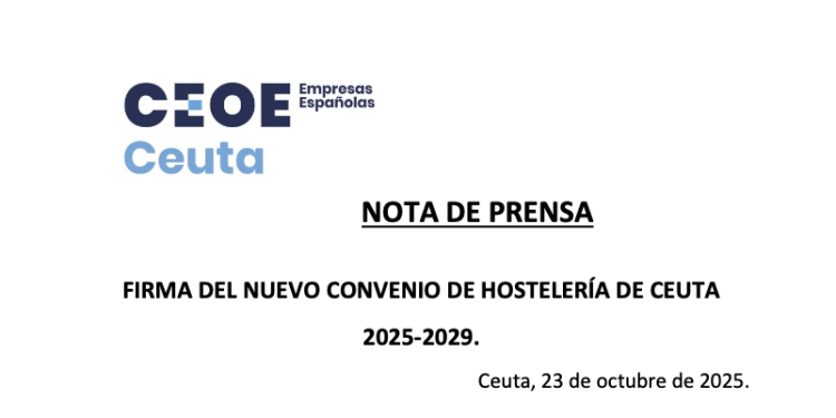 Firmado el nuevo Convenio de Hostelería de Ceuta 2025-2029