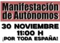 La plataforma “Autónomos 30N” convoca una protesta nacional para el 30 de noviembre