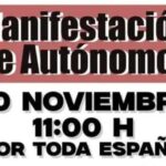 La plataforma “Autónomos 30N” convoca una protesta nacional para el 30 de noviembre