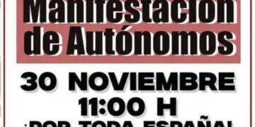 La plataforma “Autónomos 30N” convoca una protesta nacional para el 30 de noviembre