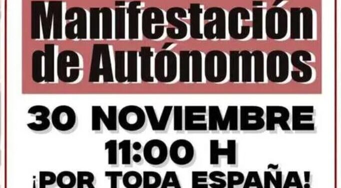 La plataforma “Autónomos 30N” convoca una protesta nacional para el 30 de noviembre