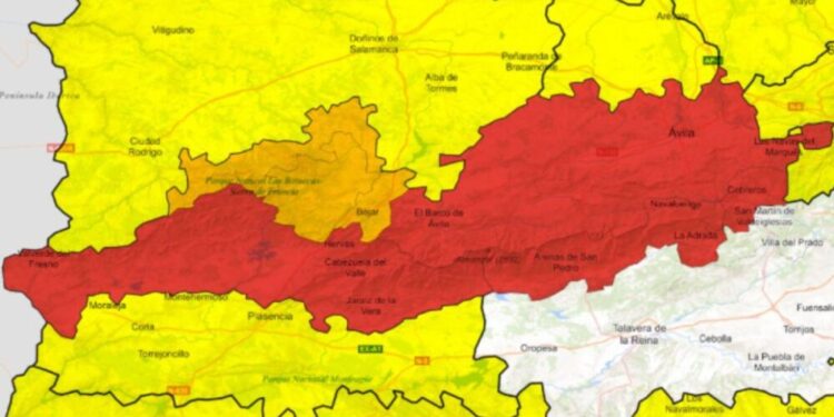 Alertas por fuertes lluvias en el sur de Ávila y el norte de Cáceres