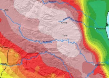 Aemet alerta sobre riesgos de crecidas en Valencia por la dana