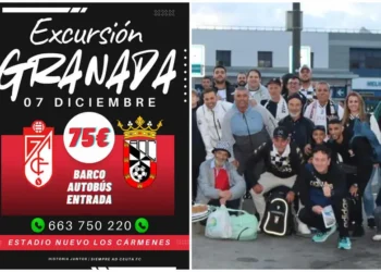 Excursión de la afición del Ceuta para el partido frente al Granada