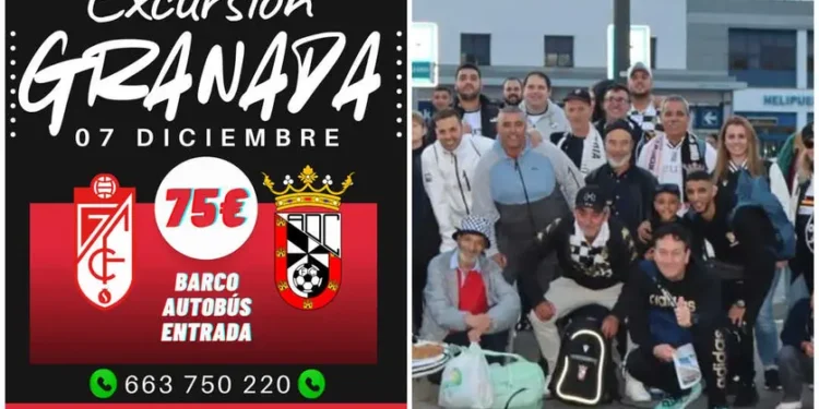 Excursión de la afición del Ceuta para el partido frente al Granada