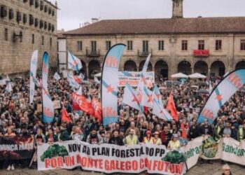 Masiva protesta en Santiago por el futuro ecológico de Galicia