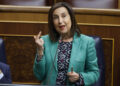 MADRID, 20/12/2023.- La ministra de Defensa, Margarita Robles, interviene durante la sesión de Control al Ejecutivo que celebra el Congreso este miércoles. EFE/Juan Carlos Hidalgo
