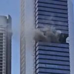 Incendio y desalojo de urgencia en la Torre Moeve de Madrid: buscan a tres personas desaparecidas