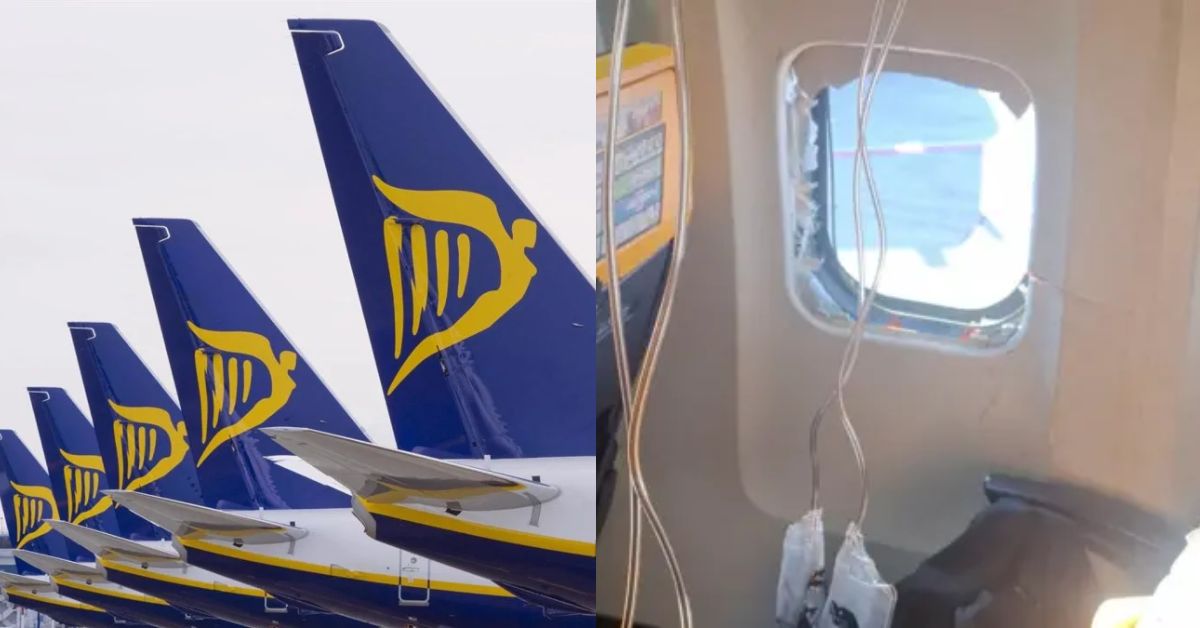 Ventana rota en avión Ryanair