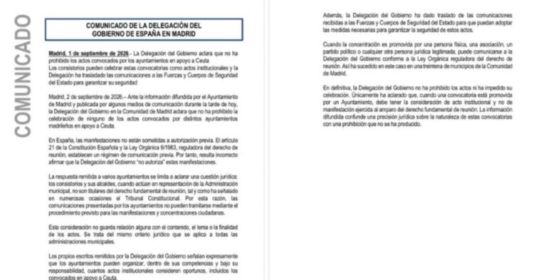 La Delegación del Gobierno acusa al PP de difundir «bulos» tras negar la prohibición de actos por Ceuta La Delegación del Gobierno acusa al PP de difundir «bulos» tras negar la prohibición de actos por Ceuta