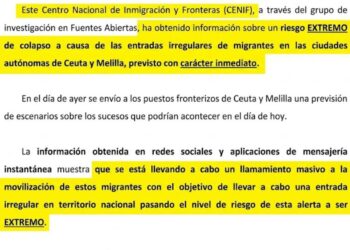 Dos informes de Inteligencia desmienten al Gobierno y prueban que se alertó de una «entrada masiva» y un «colapso inmediato» en Ceuta