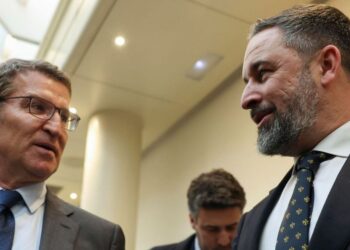 Feijóo y Abascal unen fuerzas frente al Gobierno en una protesta por la crisis de Ceuta
