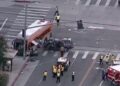 Tres muertos y un herido al estrellarse un helicóptero en Los Ángeles y provocar un incendio