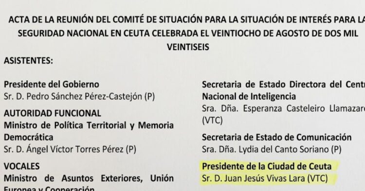 Las actas confirman que Vivas aprobó el uso del puerto de Ceuta antes de su posterior rechazo Las actas confirman que Vivas aprobó el uso del puerto de Ceuta antes de su posterior rechazo