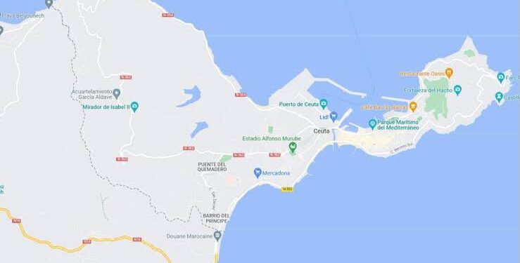 Google Maps marca la frontera de Ceuta con Marruecos como 'discutida'