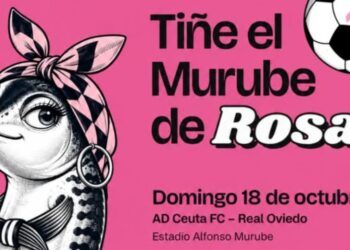 El AD Ceuta se tiñe de rosa en el Estadio Alfonso Murube con motivo del Día Internacional contra el Cáncer de Mama