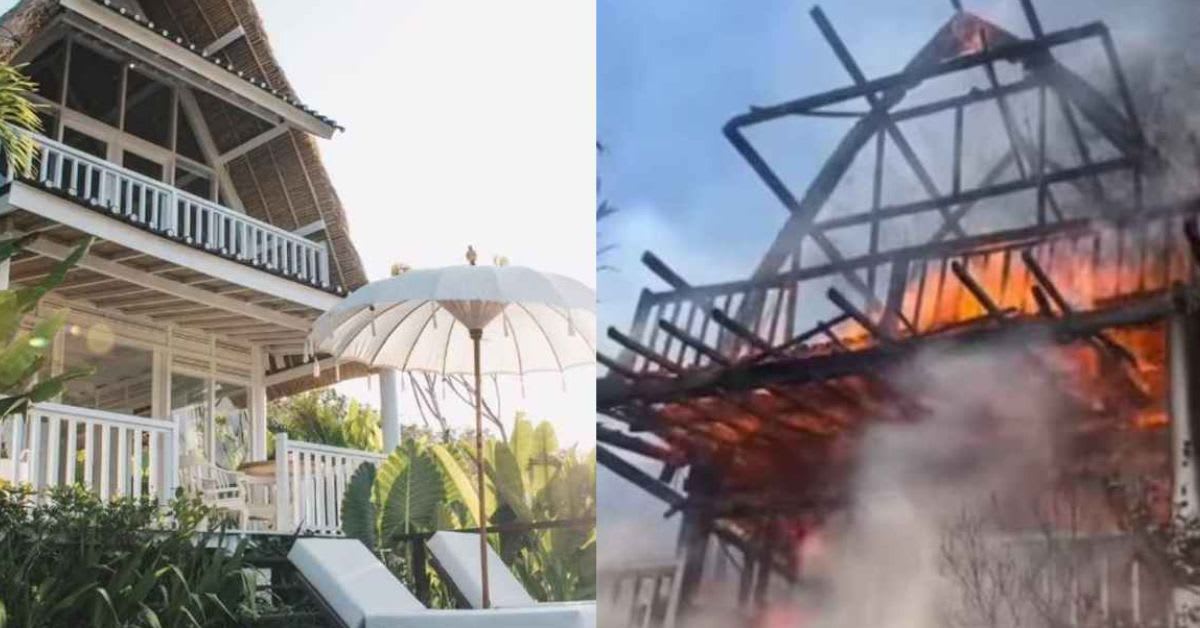 Un turista destruye por completo una villa de lujo en Bali al intentar espantar una araña con un papel encendido