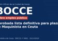 Aprobada lista definitiva para plaza de Maquinista en Ceuta Aprobada lista definitiva para plaza de Maquinista en Ceuta
