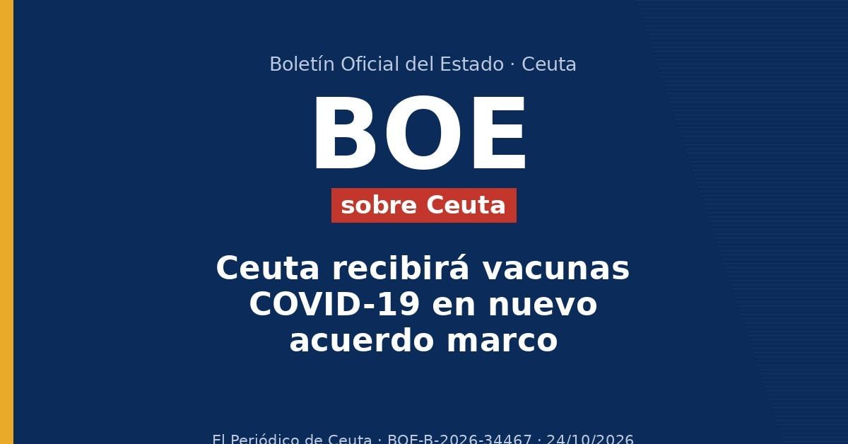 Ceuta recibirá vacunas COVID-19 en nuevo acuerdo marco Ceuta recibirá vacunas COVID-19 en nuevo acuerdo marco