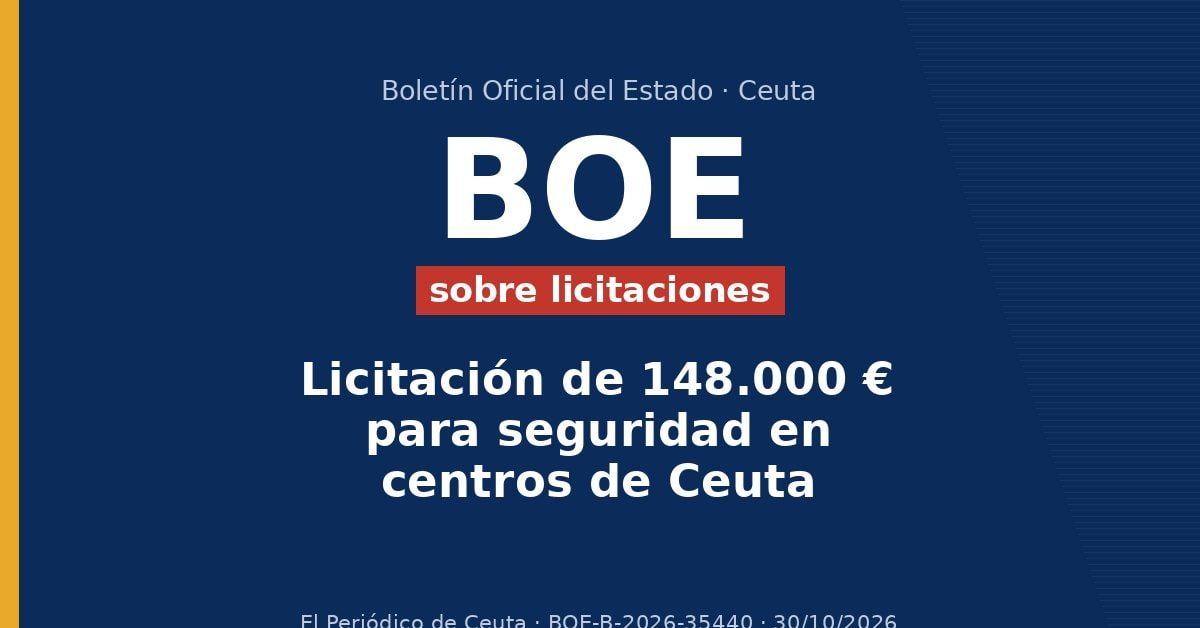 Licitación de 148.000 € para seguridad en centros de Ceuta Licitación de 148.000 € para seguridad en centros de Ceuta