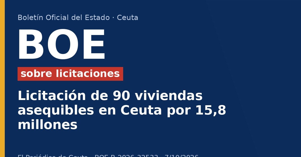 Licitación de 90 viviendas asequibles en Ceuta por 15,8 millones Licitación de 90 viviendas asequibles en Ceuta por 15,8 millones