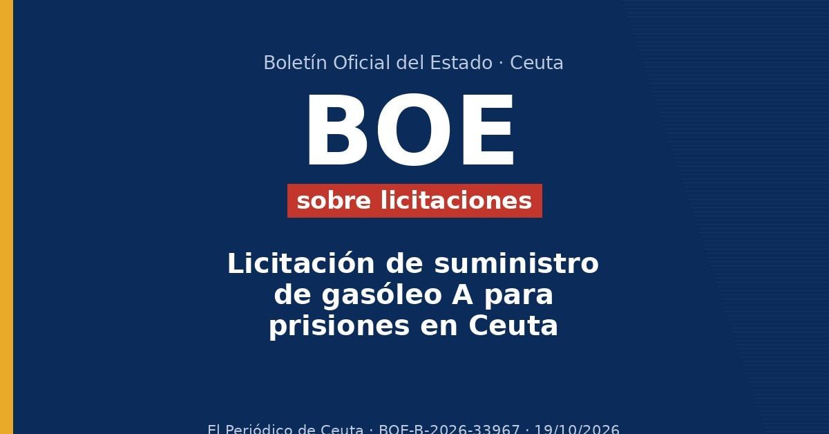 Licitación de suministro de gasóleo A para prisiones en Ceuta Licitación de suministro de gasóleo A para prisiones en Ceuta