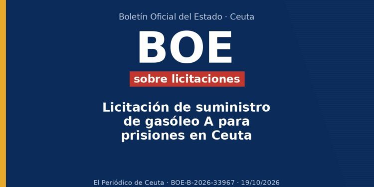 BOE sobre licitaciones: Licitación de suministro de gasóleo A para prisiones en Ceuta