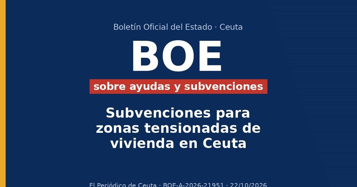 Subvenciones para zonas tensionadas de vivienda en Ceuta Subvenciones para zonas tensionadas de vivienda en Ceuta