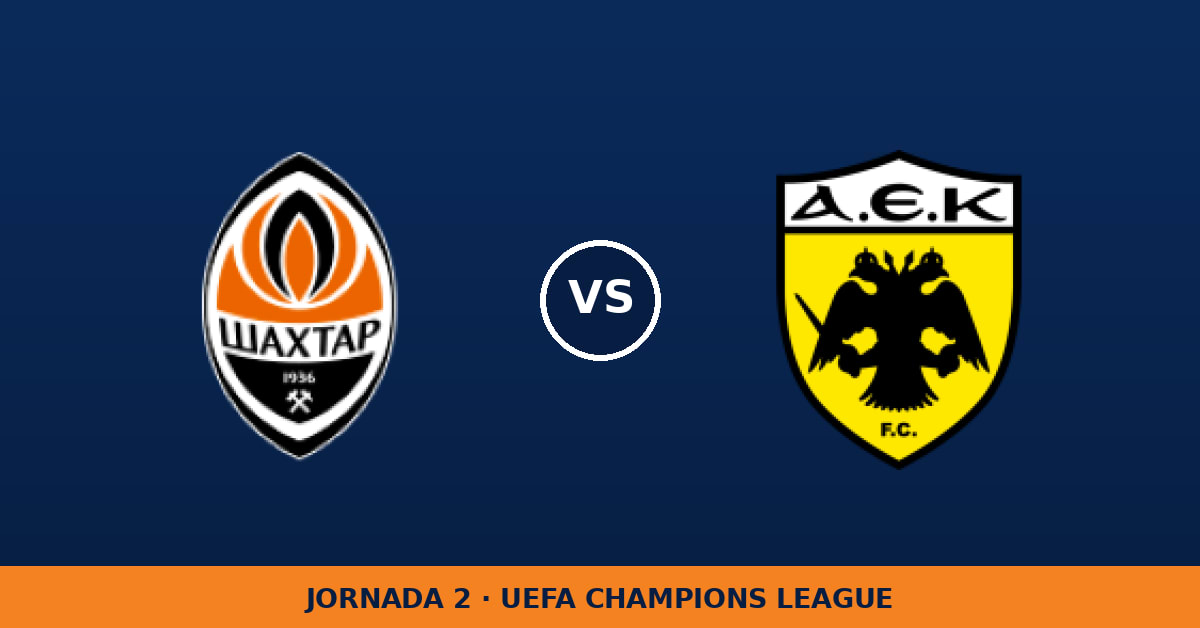 Shakhtar Donetsk – AEK Athens FC: horario y dónde ver el partido Shakhtar Donetsk – AEK Athens FC: horario y dónde ver el partido