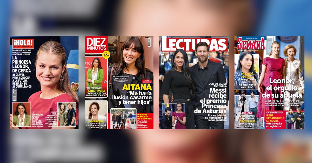 Las portadas de la prensa del corazón de la semana: de la complicidad de la princesa Leonor con la reina Sofía a la reaparición de Tana Rivera y las confesiones de Aitana Las portadas de la prensa del corazón de la semana: de la complicidad de la princesa Leonor con la reina Sofía a la reaparición de Tana Rivera y las confesiones de Aitana