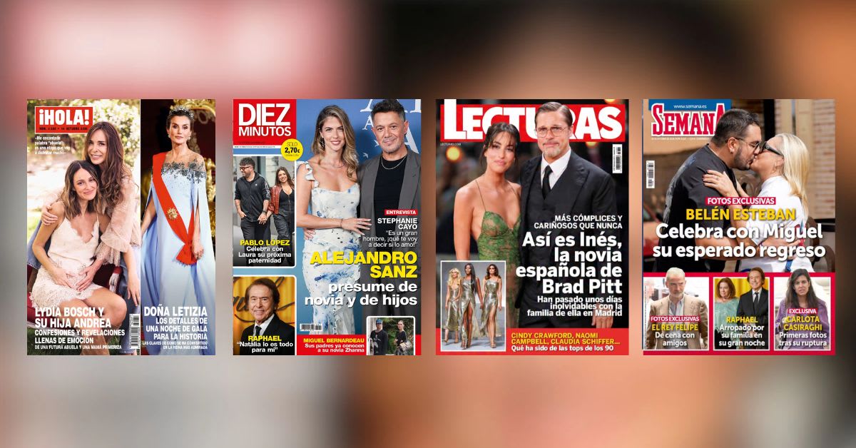Las portadas de las revistas del corazón de hoy, miércoles 7 de octubre: Belén Esteban, Alejandro Sanz y la Reina Letizia